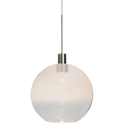 Besa Newton 8 7 3/4"w White And Clear Glass Led Mini Pendant Made To Order
