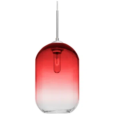 Besa Omega 12 Pendant 7.25 Wide Satin Nickel Finish - Made To Order In Red