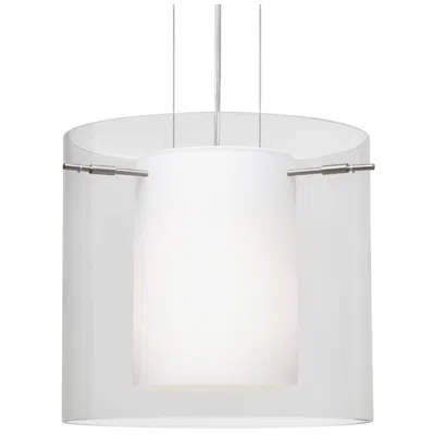 Besa Pahu 12" Wide Clear/opal/satin Nickel 1-light Pendant - Made To O