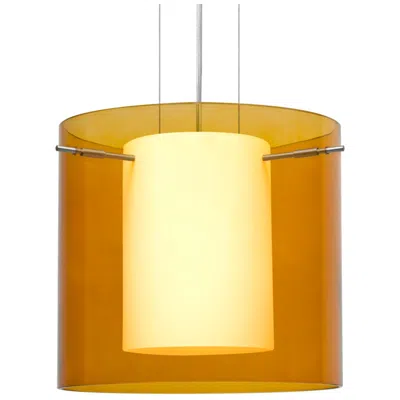 Besa Pahu 12"w Transparent Armagnac/opal/satin Nickel Pendant Made To Order