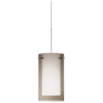 Besa Pahu 4" Wide Transparent Smoke/opal/satin Nickel Led Mini Pendant In Gray