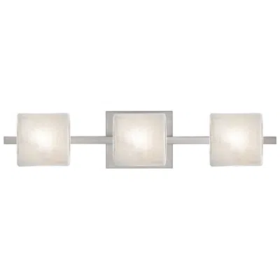 Besa Paolo 22 1/2" Wide Glitter/satin Nickel 3-light Vanity Light In Silver