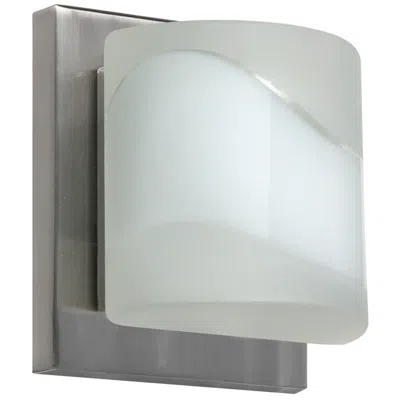 Besa Paolo 5 1/2" High Opal-frost/satin Nickel Led Wall Light Made To Order In Gray