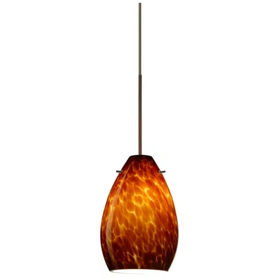 Besa Pera 6 1/2" High Amber Cloud/bronze Led Mini Pendant - Made To Order