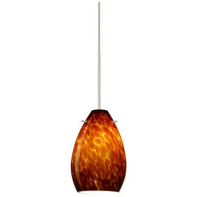 Besa Pera 6 1/2"h Amber Cloud/satin Nickel Led Mini Pendant Made To Order