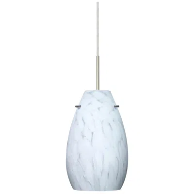 Besa Pera 9 1/2" High Carrera/satin Nickel Mini Pendant - Made To Order