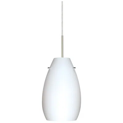 Besa Pera 9 1/2" High Opal Matte/satin Nickel Mini Pendant - Made To O
