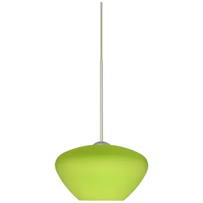 Besa Peri 5 1/4" Wide Chartreuse/satin Nickel Mini Pendant - Made To Order In Green