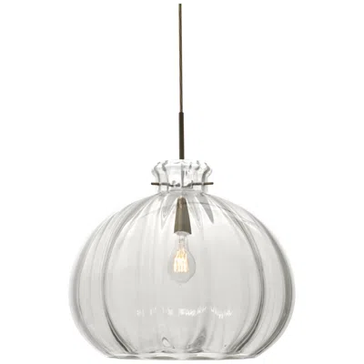Besa Pinta 14 1/4" Wide Clear/bronze 1-light Pendant In White