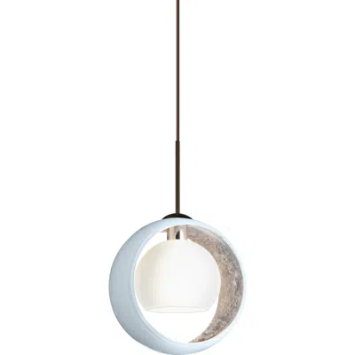 Besa Pogo 6 1/4" Wide Bronze White Glass Mini Pendant - Made To Order