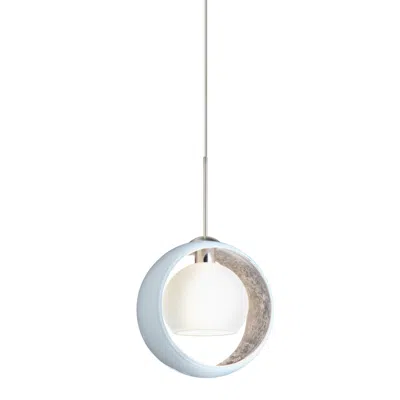 Besa Pogo 6 1/4" Wide Satin Nickel White Glass Mini Pendant - Made To