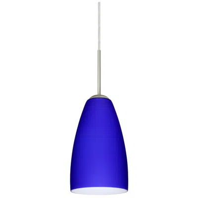 Besa Riva 9" High Cobalt Blue Matte/satin Nickel Mini Pendant Made To Order