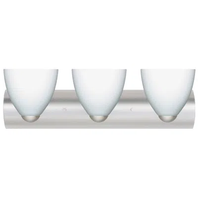 Besa Sasha 22 1/2"w Opal Satin Nickel 3-light Bath Light Made To Order