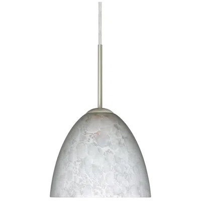 Besa Sasha 6 1/4" Wide Carrera/satin Nickel Mini Pendant - Made To Order In Gray