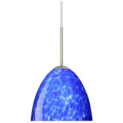 Besa Sasha 6 1/4"w Blue Cloud/satin Nickel Led Mini Pendant Made To Or