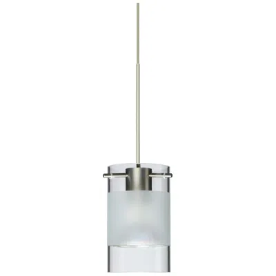 Besa Scope 4" High Clear/frost/satin Nickel Led Mini Pendant Made To Order In Silver