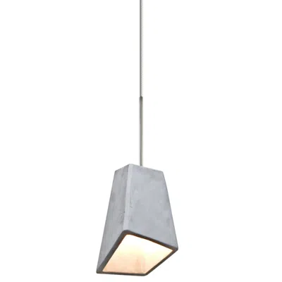 Besa Skip 4"w Satin Nickel Natural Concrete Led Mini Pendant - Made To Order