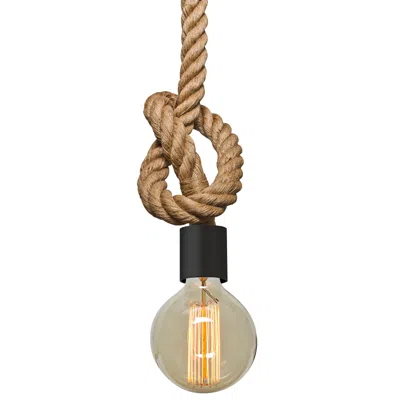 Besa Solo 2" Wide Knotted Rope Black Mini Pendant - Made To Order