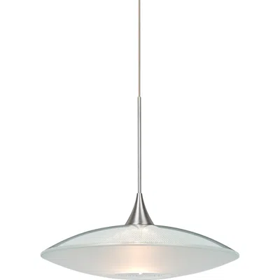 Besa Spazio 8 3/4"w Nickel Clear W/ Frost Glass Mini Pendant Made To O