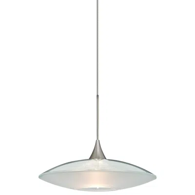 Besa Spazio 8 3/4"w Nickel Clear-frost Glass Led Mini Pendant - Made To Order