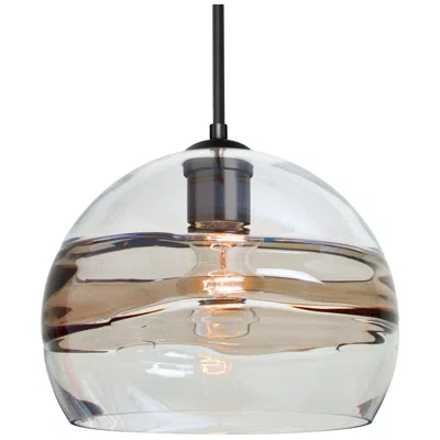 Besa Spirit 10 3/4" Wide Black Mini Pendant W/ Smoke Glass In Brown