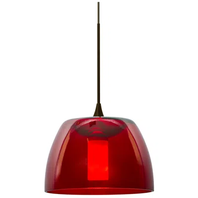 Besa Spur Pendant 5.5 Wide Bronze Finish In Red