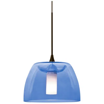 Besa Spur Pendant 5.5 Wide Satin Nickel Finish In Blue