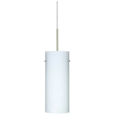 Besa Stilo 10" High Opal Matte/satin Nickel Mini Pendant - Made To Order