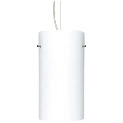 Besa Stilo 12" High Opal Matte/satin Nickel Led Cable Pendant Made To Order