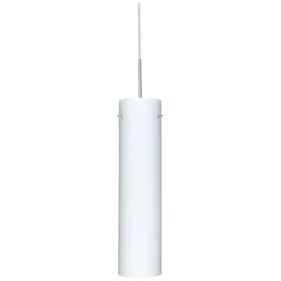 Besa Stilo 16" High Opal Matte/satin Nickel Pendant - Made To Order In White