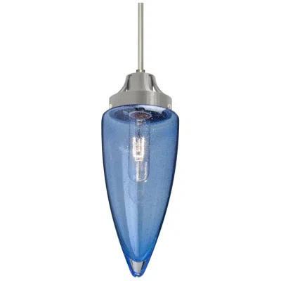 Besa Sulu Pendant 4.75 Wide Satin Nickel Finish - Made To Order In Blue