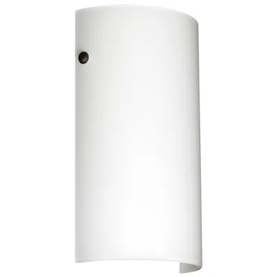 Besa Tamburo 11 3/4" High Opal Matte/bronze Wall Light - Made To Order