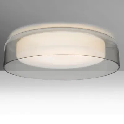 Besa Tango 15" Gray/opal Matte Led Ceiling Light