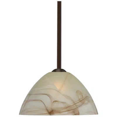 Besa Tessa 10 1/2" Wide Mocha/bronze Stem Pendant In White