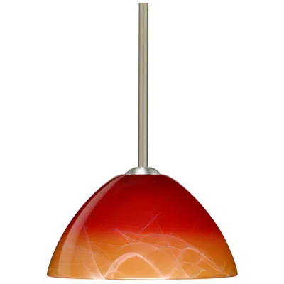 Besa Tessa 10 1/2" Wide Solare/satin Nickel Led Stem Pendant Made To Order
