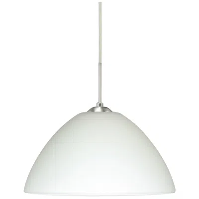 Besa Tessa 10 1/2" Wide White/satin Nickel Mini Pedant - Made To Order