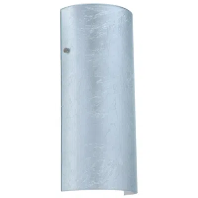 Besa Torre 14 Wall Sconce - Silver Foil, Satin Nickel, Led Made To Order In Blue