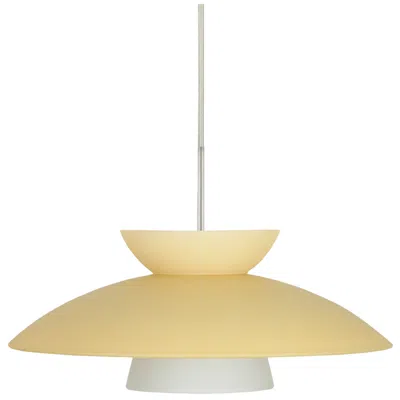 Besa Trilo 15" Wide Champagne/satin Nickel Pendant - Made To Order In Yellow