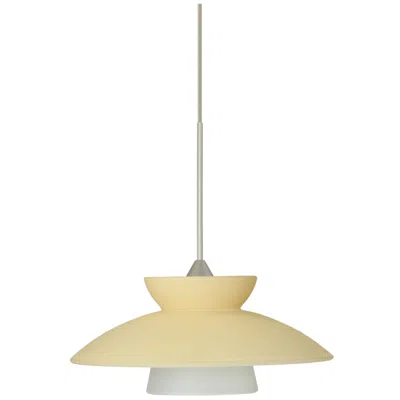 Besa Trilo 7" Wide Champagne/satin Nickel Pendant - Made To Order In Gold