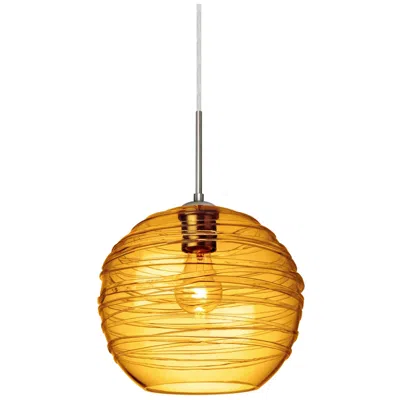 Besa Wave 10 Pendant Amber - Made To Order In Gold