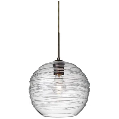 Besa Wave 10 Pendant Clear In Gray