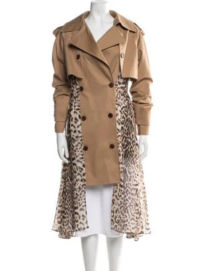 Pre-owned Besfxxk Animal Print Trench Coat In Neutrals