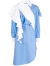 Besfxxk Asymmetric Striped Shirt In Blue