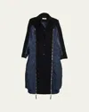 Besfxxk Bomber Panel Pea Coat In Multi
