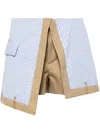 Besfxxk Check-print Asymmetric Shorts In Blue