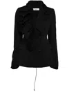 Besfxxk Draped Double-breasted Blazer In Black