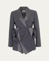 Besfxxk Two-tone Decon Wavy Tuxedo Blazer In Grey