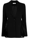 Besfxxk Victorian Button-up Blazer In Black