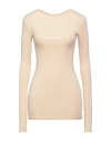 Besfxxk Woman T-shirt Beige Size Xs Polyester, Elastane In Beige