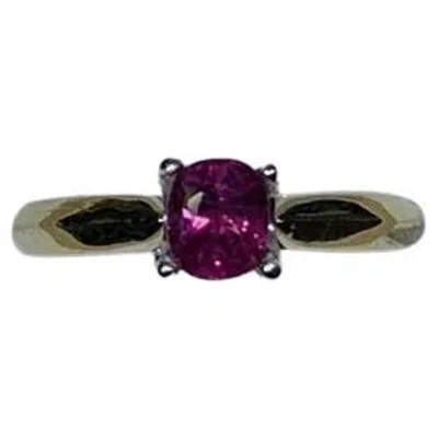 Pre-owned Bespoke 0.65ct Ruby Burma Solitaire Engagement Ring 18ct Yellow Gold